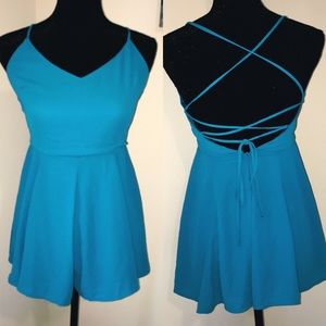 Express Cami Teal Romper
